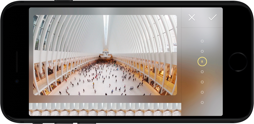 Alongside, FrontBack, Points and Follow, the Rylo app also has a timelapse mode.